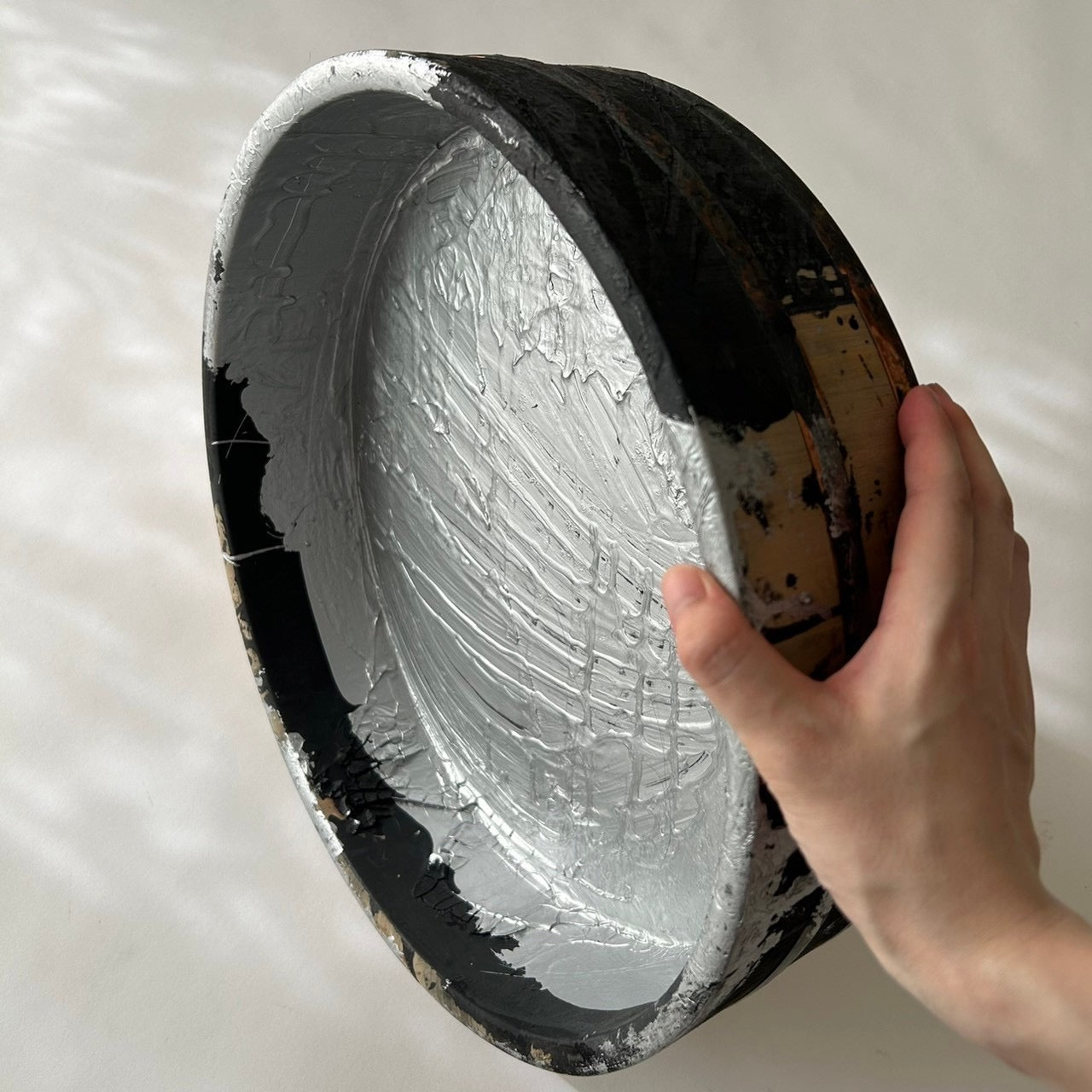 中古桶 シルバー × 黒